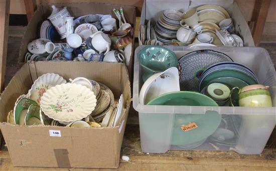 Green ceramic teaware & part dessert sets etc.